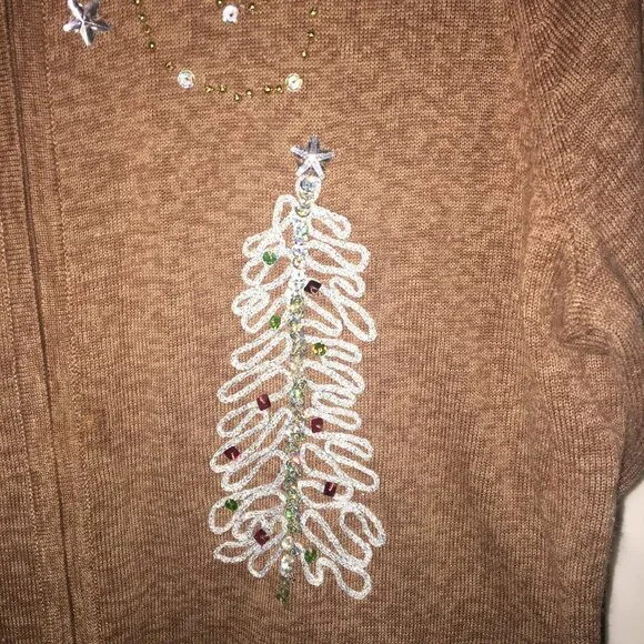 Mercer Street Studio Snowman Cardigan Medium Christmas Sweater - Picture 5 of 14